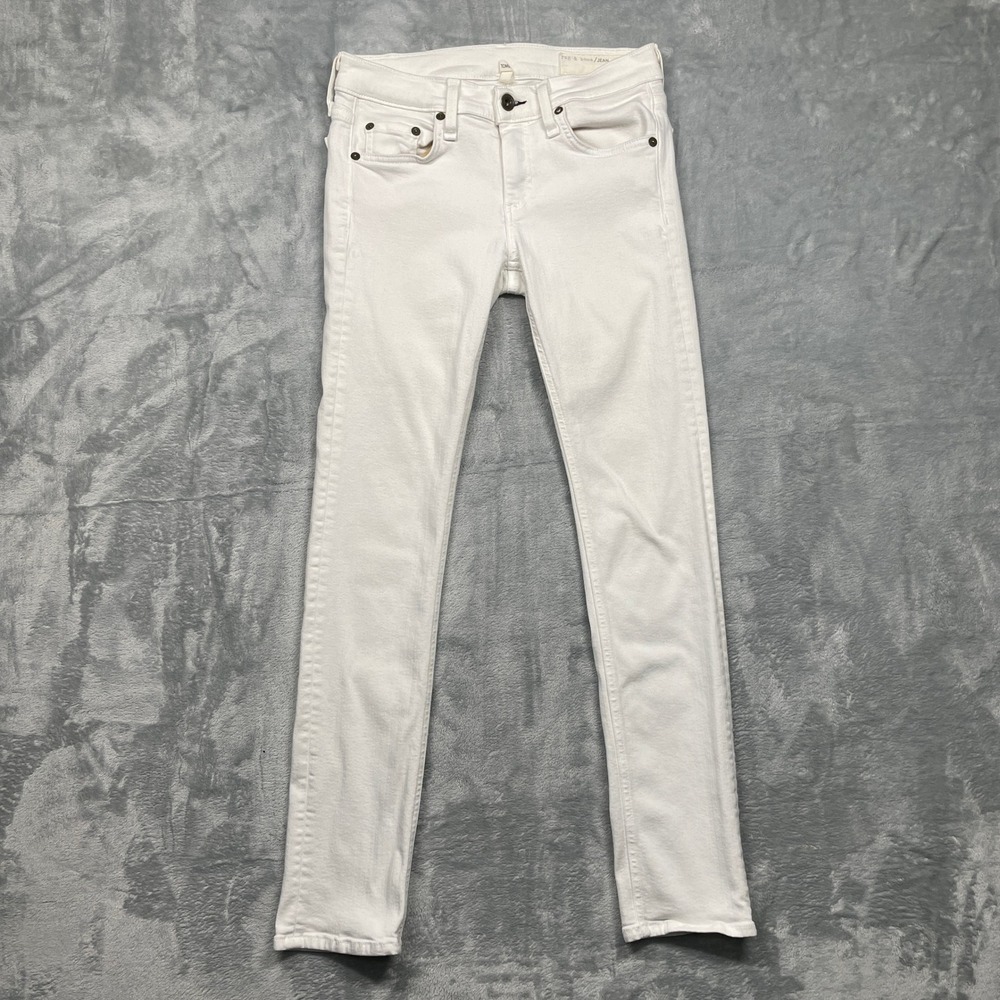 Rag & Bone Tomboy Jeans Womens 26 White Slim Straight Mid Rise